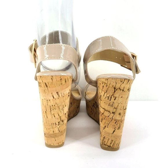 Wedge High Heels, PIERRE DUMAS Sandal Stilettos Wedges High Heel Shoes - Nude, 7 - Picture 7 of 9